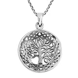 Mystic Celtic Frame Eternal Tree of Life 925 Sterling Silver Pendant Necklace