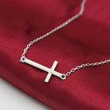 925 Sterling Silver Love God Cross in The Heart Pendant Sideways Cross Necklace Gifts for Women