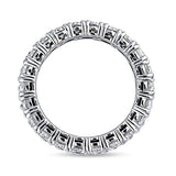 Rhodium Plated Sterling Silver Cubic Zirconia CZ Anniversary Wedding Eternity Band Ring