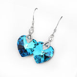 Precious blue heart shaped gemstone earrings pendant woman jewelry