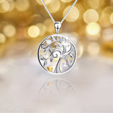 S925 Sterling Silver Creative Micro-Inlaid Tree Of Life Pendant Necklace Female Jewelry Cross-Border Exclusive