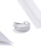 925 Sterling Silver Simple Design Clip Earrings Precious Jewelry For Women