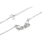 Hot Selling 925 Sterling Silver Zircon Angel Wings And Alphabet Necklaces