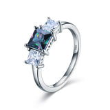 Classic Green&Blue CZ with CZ Finger Rings 