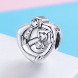 S925 Sterling Silver Oxidized Family of Three Charms