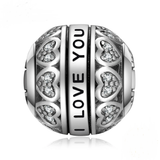 I Love You 925 Sterling Silver Beads Charms 