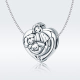 S925 Sterling Silver Oxidized Family of Three Charms