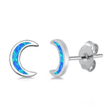 Opal Moon Stud Earrings