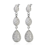 Drop Zirconia Tear Shape Earrings Heavy Silver Earrings Design