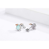 Unicorn Earrings  S925 Sterling Silver Opal Stud Earrings Cute Birthday Gift for Her