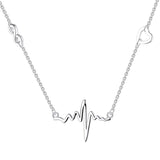 Serotonin Necklace 925 Sterling Silver Heartbeat Pendant Infinity Heart Jewelry