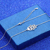 S925 Sterling Silver Choker Sideways Necklace Hamsa Hand Pendant Necklace