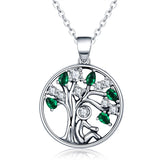 Oxidized Tree of Life Zircon Pendant Necklace