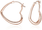 Sterling Silver Sideways Shaped Heart Hooks Earrings Jewelry Gifts for Women Birthday