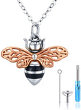 Cremation Jewelry  925 Sterling Silver Bee Pendant Urn necklaces for Women