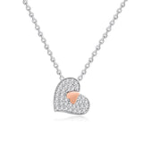 925 Sterling Silver  Love Heart Pendant Necklace Cubic Zirconia CZ Fine Jewelry Gifts for Women Girls Mom Her with Gorgeous Jewelry