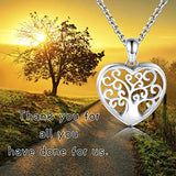 925 Sterling Silver Urn Necklace for Ashes Tree of Life Ashes Necklace Jewelry Cremation Memorial Cremation Keepsake Pendant Gifts for Women Girl