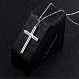 S925 Sterling Silver Classic Cross Inspirational Pendant Necklace