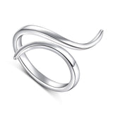 S925 Sterling Silver Adjustable Wrap Open Rings