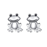 S925 Sterling Silver Frog Heart  Earrings For Women