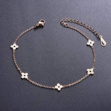 Flower Charm Anklet for Women Girls Rose Gold Anklet Bracelet