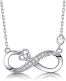 Infinity Heart Pendant Necklace S925 Sterling Silver Forever Love”Christmas Jewelry Gifts for Women Girls