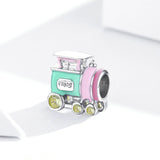 925 Sterling Silve Cute Little Train Beads Charm For Bracelet  Fashion Jewelry For Women