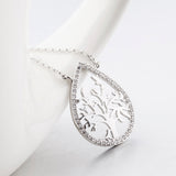 Life Tree Water Drop Necklace Zirconia Cubic Design Necklace