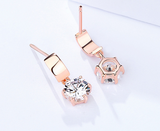 S925 Silver Earrings Women's Simple Wild Single Diamond Zircon Earrings