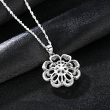 Fashion Snowflake  freshwater Pearl  Pendant Boutique  S925 Sterling Silver Water Wave Chain