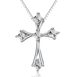 For Christmas Day Gifts Cross Shape Pendant Necklace 925 Sterling Silver