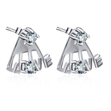 Rhodium Silver Love Cubic Zirconia CZ Wedding Bridal Earrings