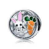  silver oxidized Epoxy cute rabbit Charms