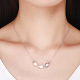 S925 sterling silver love friendship affection necklace white gold plated freshwater pearl pendant necklace