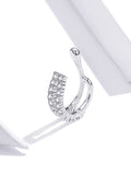 925 Sterling Silver Simple Design Clip Earrings Precious Jewelry For Women