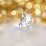 S925 Sterling Silver Fashion Wild Pearl Pendant Necklace Female Jewelry Cross-Border Exclusive