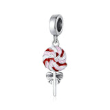 925 Sterling Silver Two-tone Lollipop Pendant Charm Precious Jewelry For Women Fit DIY Bracelet