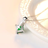 Square Emerald Birthstone Zircon Luxury Pendant Sterling silver Hot Sale