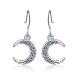 Moon Stud Earrings S925 Sterling Silver Earrings Fashion Celtic Knot Earrings Jewelry  for Women