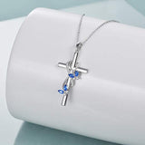 Butterfly Cross Necklace 925 Sterling Silver Cross Necklace for Women Girls Butterfly Jewelry Gifts