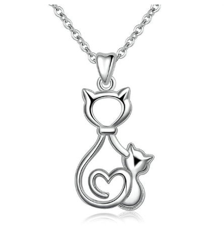 Silver Cat Charms, Kitty Pendant, Kitten Charm