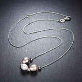 S925 sterling silver love friendship affection necklace white gold plated freshwater pearl pendant necklace