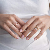 14K Gold Plated Sparkly Zircon Marquise Mylne Forever Band Ring