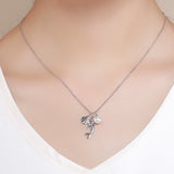 S925 sterling silver mermaid legend pendant necklace oxidized shell pearl necklace