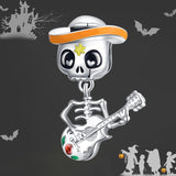 925 Sterling Silver Funny Halloween Skull Man Charm For Bracelet  Fashion Jewelry For Gift