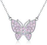 925 Sterling Silver Butterfly Pendant Necklace Crystals Mothers Day Gifts for Women Teens