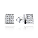 14K White Gold CZ Stud Earrings for Women