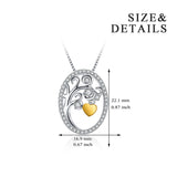 Life Tree Double Color Plating Necklace Heart Love Mother Necklace