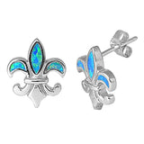 Opal Fleur de lis Stud Earrings