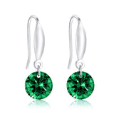 Multicolor crystal zircon S925 simple classic sterling silver earrings